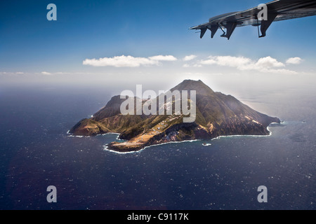 Les Pays-Bas, Hell's Gate, l'île de Saba, Antilles néerlandaises. Vue aérienne. Banque D'Images