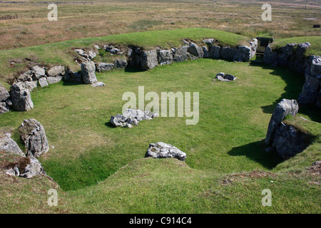 Il y a une ruine appelée temple néolithique Stanydale sur le continent de l'ouest des Shetland. Le Temple est l'un des plus grands et meilleurs Banque D'Images