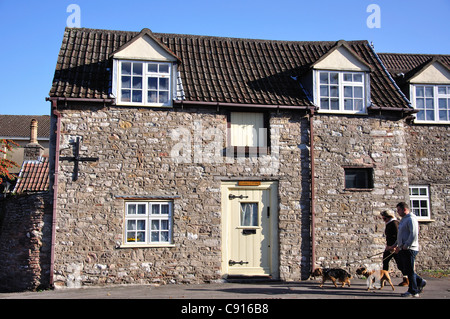 Maison en pierre, Wickwar Chipping Sodbury, route, Gloucestershire, Angleterre, Royaume-Uni Banque D'Images