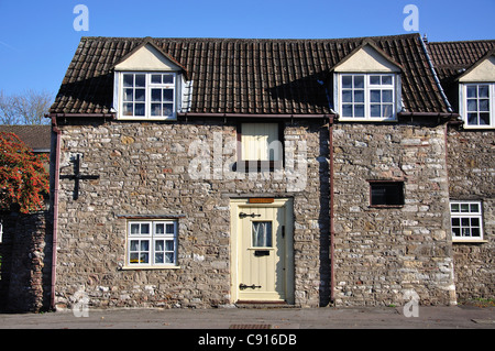 Maison en pierre, Wickwar Chipping Sodbury, route, Gloucestershire, Angleterre, Royaume-Uni Banque D'Images