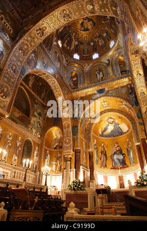 La chapelle Palatine Chapelle Palatine est la chapelle royale des rois normands de Sicile au centre du Palazzo Reale de Banque D'Images