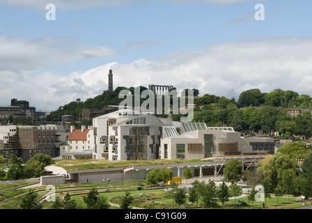 Le bâtiment du parlement écossais est l'accueil du Parlement écossais à Holyrood au sein de l'UNESCO World Heritage Banque D'Images