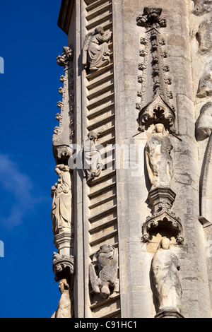 L'Abbaye de Bath Détail façade avec des anges sur Jacobs Ladder Banque D'Images