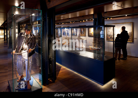 La figure et le modèle de la navigation à voile au Musée Maritime International de Hambourg, ville hanséatique de Hambourg, Allemagne, Europe Banque D'Images