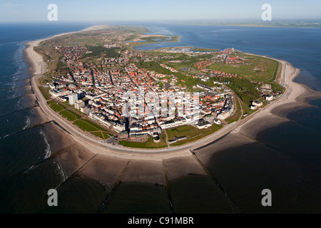 Vue aérienne de l'île de la Frise orientale Nordeney, Basse-Saxe, Allemagne Banque D'Images