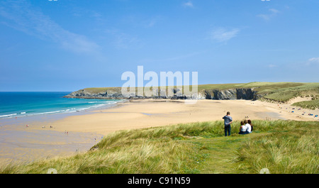 Baie de Holywell, Cornwall, UK Banque D'Images
