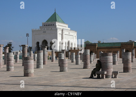 Mausolée du Roi Mohammed V à Rabat, Maroc. Banque D'Images