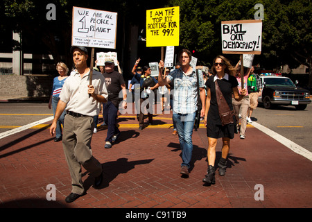 Los Angeles, occupent l'Hôtel de Ville, Centre-ville de LA, Californie, États-Unis d'Amérique Banque D'Images