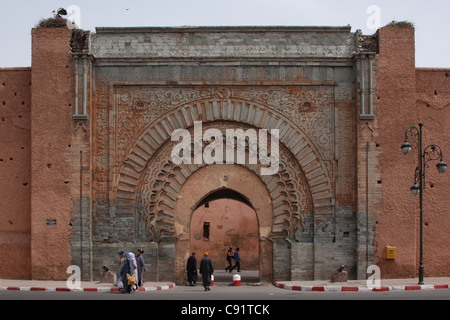 La Porte Bab Agnaou à Marrakech, Maroc. Banque D'Images