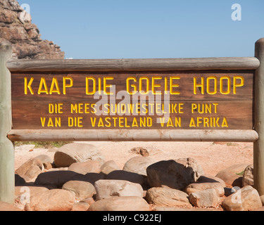 Le Cap de Bonne Espérance die Kaap van Goeie Hoop est au coin sud-ouest de la péninsule du Cap sur 2,3 kilomètres (1,4 Banque D'Images