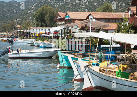 La Turquie, côte lycienne, Kekova, Uçagiz Harbour Banque D'Images