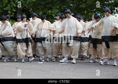 Le Sumo annuel original exécuter sur un week-end de juin, dans Battersea Park, à Londres, en Angleterre Banque D'Images