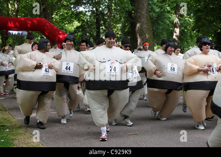 Le Sumo annuel original exécuter sur un week-end de juin, dans Battersea Park, à Londres, en Angleterre Banque D'Images