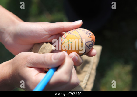 L'oeuf de Pâques concours annuel du matériel roulant, qui a eu lieu le lundi de Pâques Jour férié, Devil's Dyke, West Sussex, Angleterre Banque D'Images