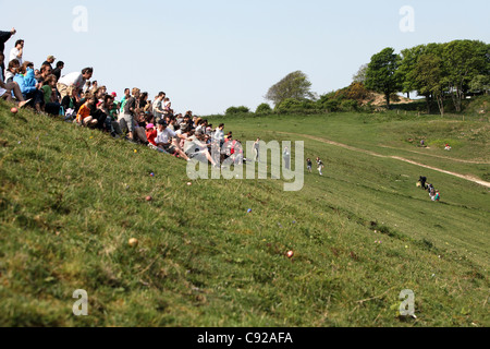 L'oeuf de Pâques concours annuel du matériel roulant, qui a eu lieu le lundi de Pâques Jour férié, Devil's Dyke, West Sussex, Angleterre Banque D'Images