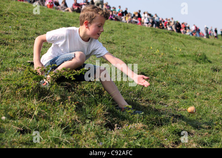 L'oeuf de Pâques concours annuel du matériel roulant, qui a eu lieu le lundi de Pâques Jour férié, Devil's Dyke, West Sussex, Angleterre Banque D'Images