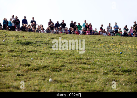 L'oeuf de Pâques concours annuel du matériel roulant, qui a eu lieu le lundi de Pâques Jour férié, Devil's Dyke, West Sussex, Angleterre Banque D'Images