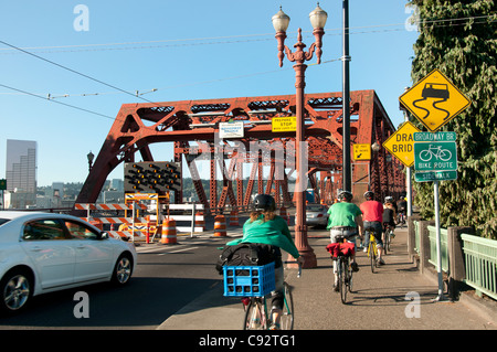 Pont Broadway Wilamette Portland Oregon, United States of America USA Banque D'Images