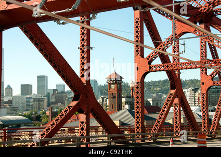 Pont Broadway Wilamette Portland Oregon, United States of America USA Banque D'Images