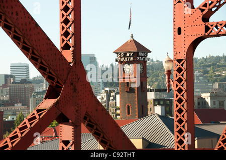 Pont Broadway Wilamette Portland Oregon, United States of America USA Banque D'Images