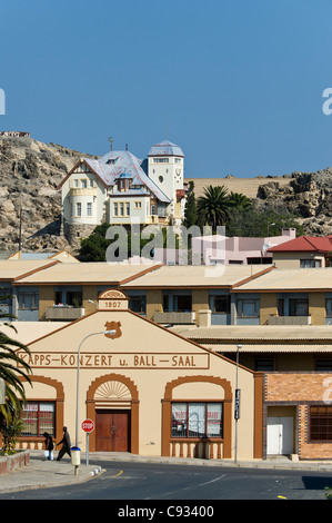 Concert Hall et Chambre Goerke bâtiments historiques en Namibie Luederitz Banque D'Images