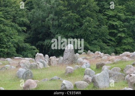 Lindholm hill -ancien cimetière viking au Danemark Banque D'Images