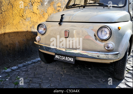 Fiat 500, Roma, Italie. Banque D'Images