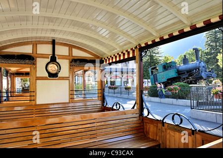 Train historique : le train du Montenvers, Chamonix, France. Banque D'Images