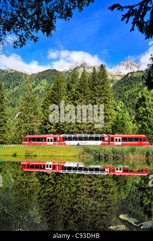 Train historique : Mont-Blanc Express, Chamonix, France. Banque D'Images