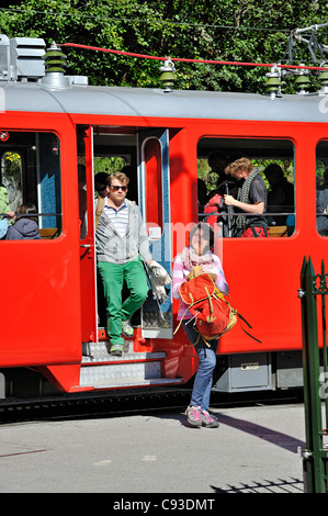 Train historique : le train du Montenvers, Chamonix, France. Banque D'Images