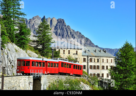 Train historique : le train du Montenvers, Chamonix, France. Banque D'Images