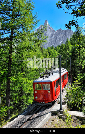 Train historique : le train du Montenvers, Chamonix, France. Banque D'Images