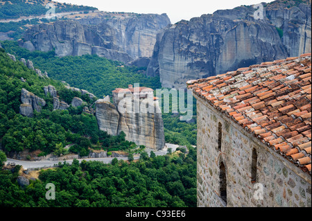 Le Saint Monastère de Rousanou/St. Barbara. Météores, Grèce. Banque D'Images