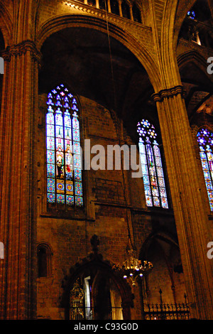 Cathédrale de la Sainte Croix et Sainte Eulalia, Barcelone, Espagne Banque D'Images