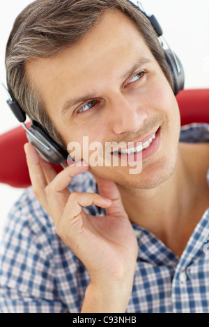 Man with headphones Banque D'Images