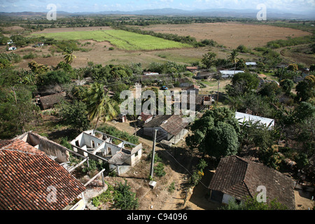Plantation de canne à sucre à Manaca Iznaga estate dans la Valle de los Ingenios près de Trinidad, Cuba. Banque D'Images