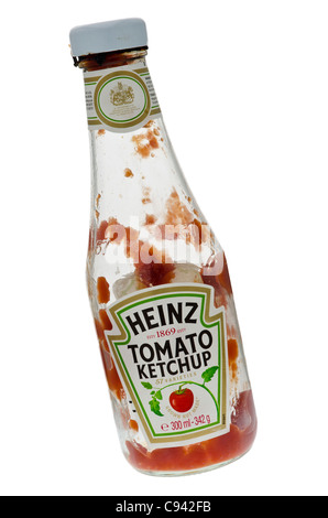 Bouteille vide de Heinz Tomato Ketchup Banque D'Images