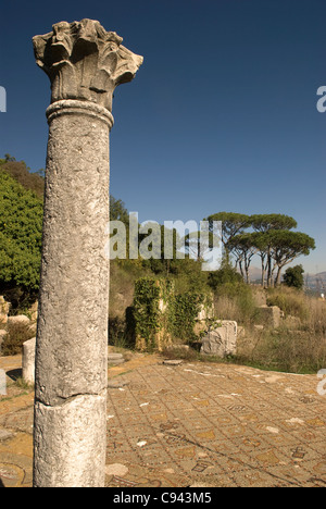 Mosaïques byzantines et demeure, Beit Mery, Metn, le Mont Liban, au Liban. Banque D'Images