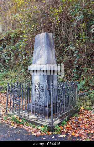 La première alerte Drunk-Driving monument, près de Llandovery sur l'A40 road Pays de Galles, Royaume-Uni Banque D'Images