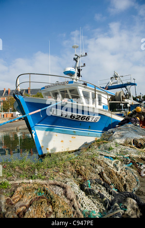 Bassin de la Manche, le port de pêche de Le Havre, ville portuaire et du patrimoine mondial de l'UNESCO sur l'estuaire de la Seine en Normandie, France Banque D'Images