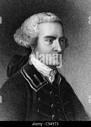 Portrait Vintage print de l'homme d'État américain John Hancock (1737 - 1793) - Président de la Deuxième Congrès Continental de 1775 à 1777, et la première personne à signer la déclaration d'indépendance. Banque D'Images