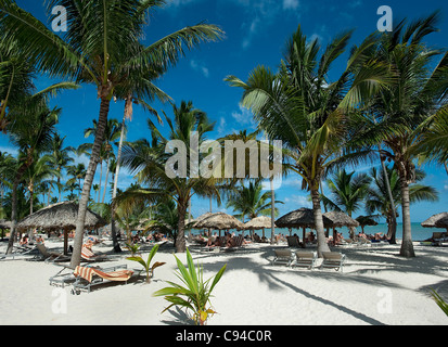 La plage de Bavaro à Catalonia Royal Bavaro Hotel, Punta Cana, République Dominicaine Banque D'Images