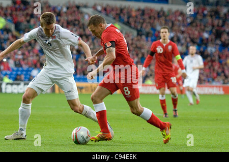 Craig Bellamy de Galles au cours de la Norvège Pays de Galles v Vauxhall match amical au Cardiff City Stadium, dans le sud du Pays de Galles. Usage éditorial uniquement. Banque D'Images