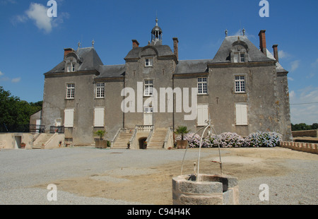 La propriété de poète français Paul de Brancion, château de Bois-Chevalier est situé dans le frointier terre de Vendée et Loire Atlantique Banque D'Images