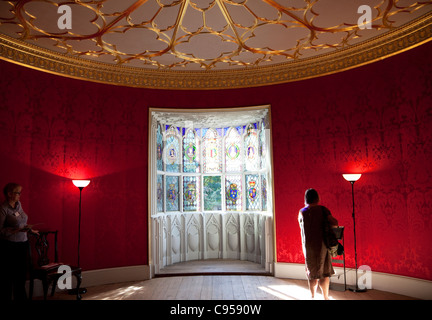 Strawberry Hill House, Twickenham, London - La Ronde Drawing-Room Banque D'Images