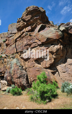 Canyonlands en falaise sur laquelle se trouve l'art rupestre Banque D'Images