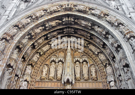 Détail de l'Eglise Notre Dame du Sablon (église Notre Dame de Sablon). Bruxelles, Belgique Banque D'Images