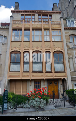 Une maison Art Nouveau à Bruxelles, Belgique Banque D'Images