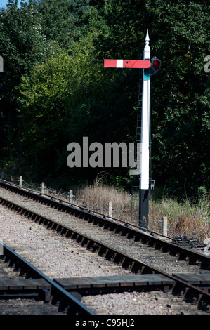 Signal de chemin de fer en position basse Banque D'Images