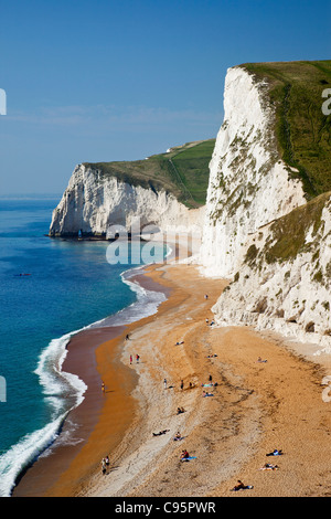 L'Angleterre, dans le Dorset, Durdle Door, Durdle Door Beach Banque D'Images